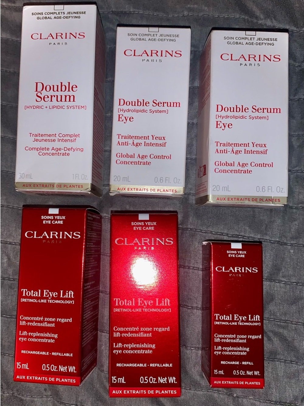 Clarins Double Serum, Eye Serum, & Total Eye Lift Set (or Bought Individual)